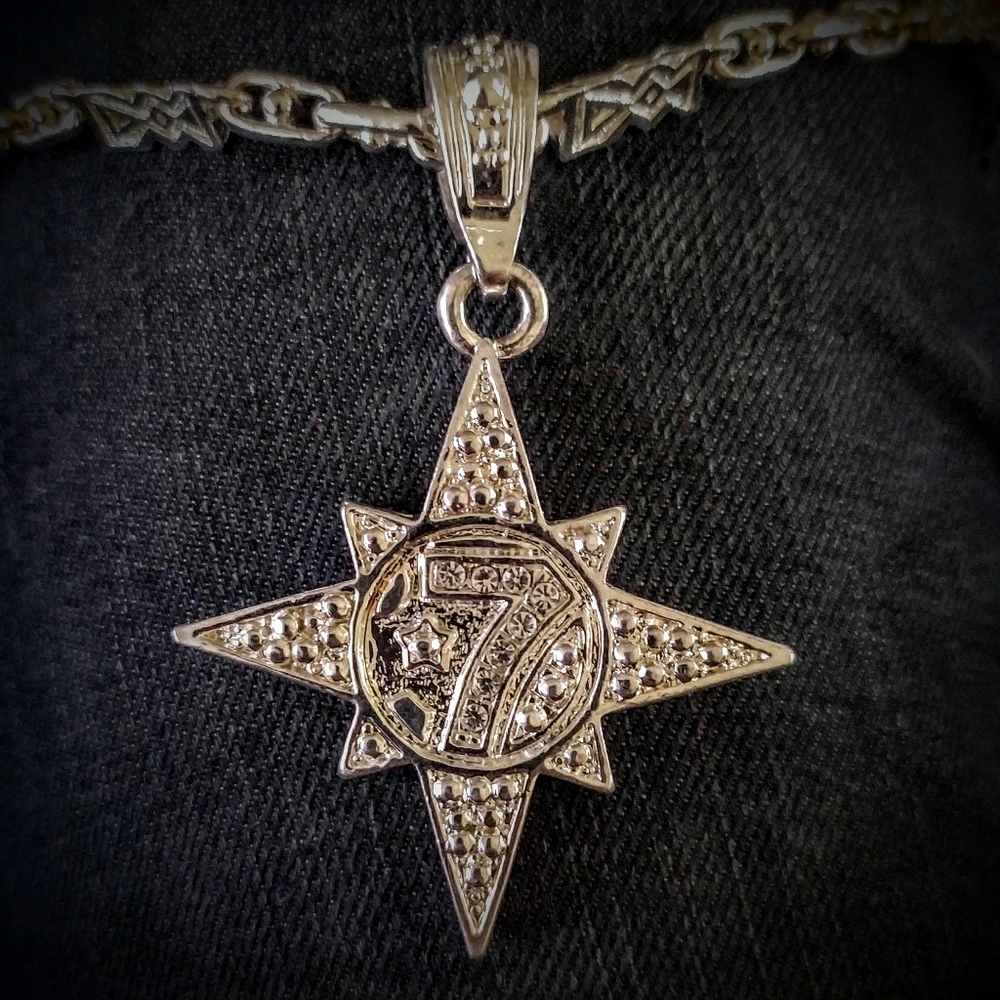 Silver tone💢 7star 💢CHAIN AND PENDANT